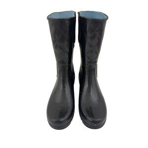 Sperry Top Sider Waterproof Rubber Boots Black Womens Size 8 Quilted Nellie